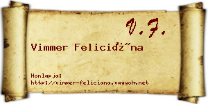 Vimmer Feliciána névjegykártya